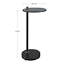 Uttermost Steward Round Drink Table with Black Glass Top