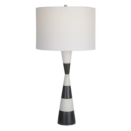 Contemporary Bandeau Banded Stone Table Lamp