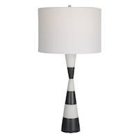 Contemporary Bandeau Banded Stone Table Lamp