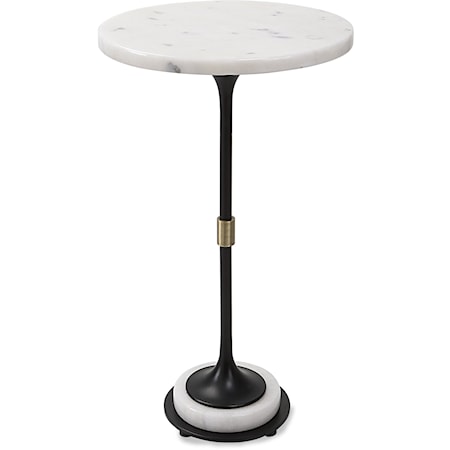 Sentry White Marble Accent Table