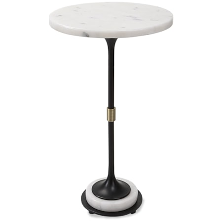 Sentry White Marble Accent Table
