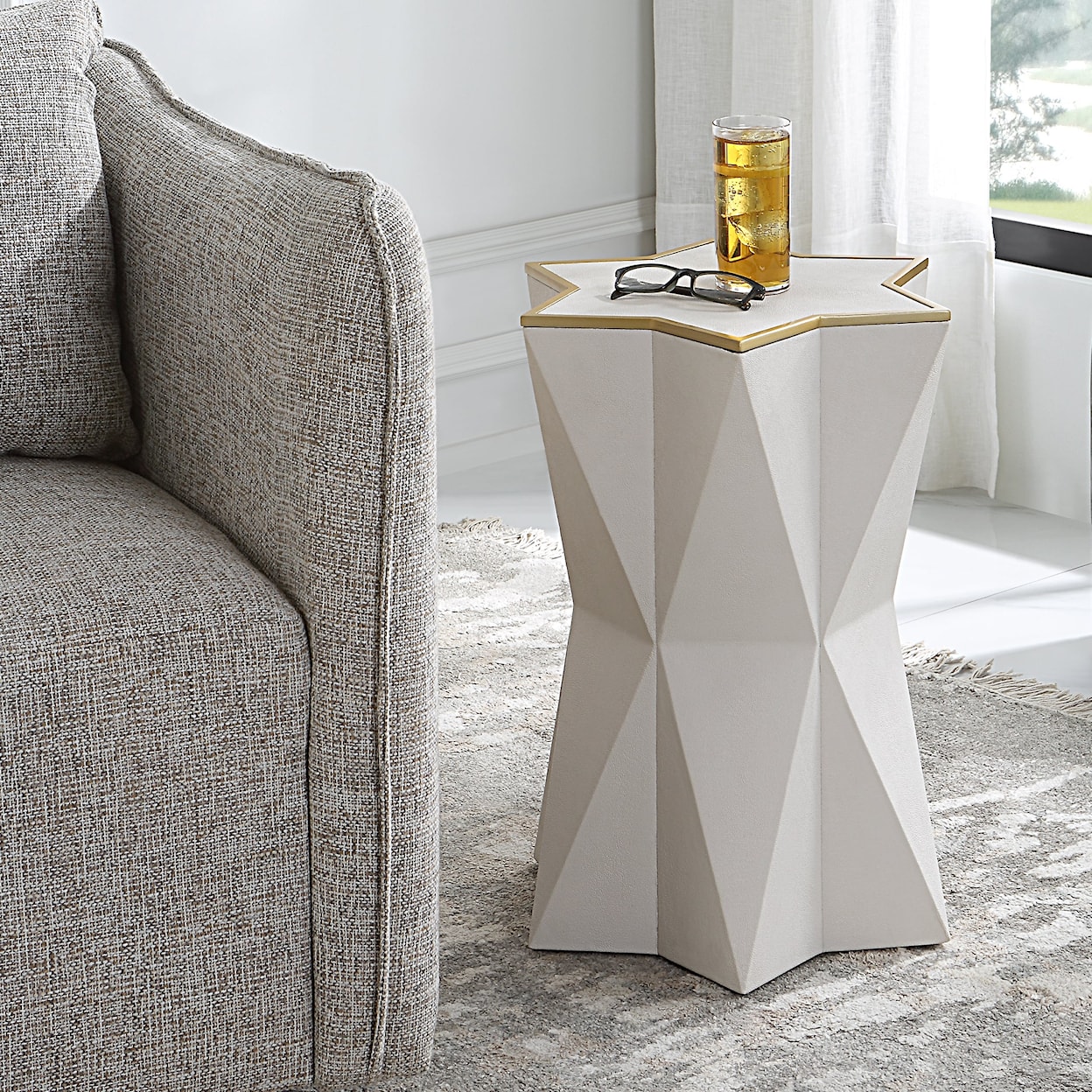 Uttermost Capella Capella White Accent Table