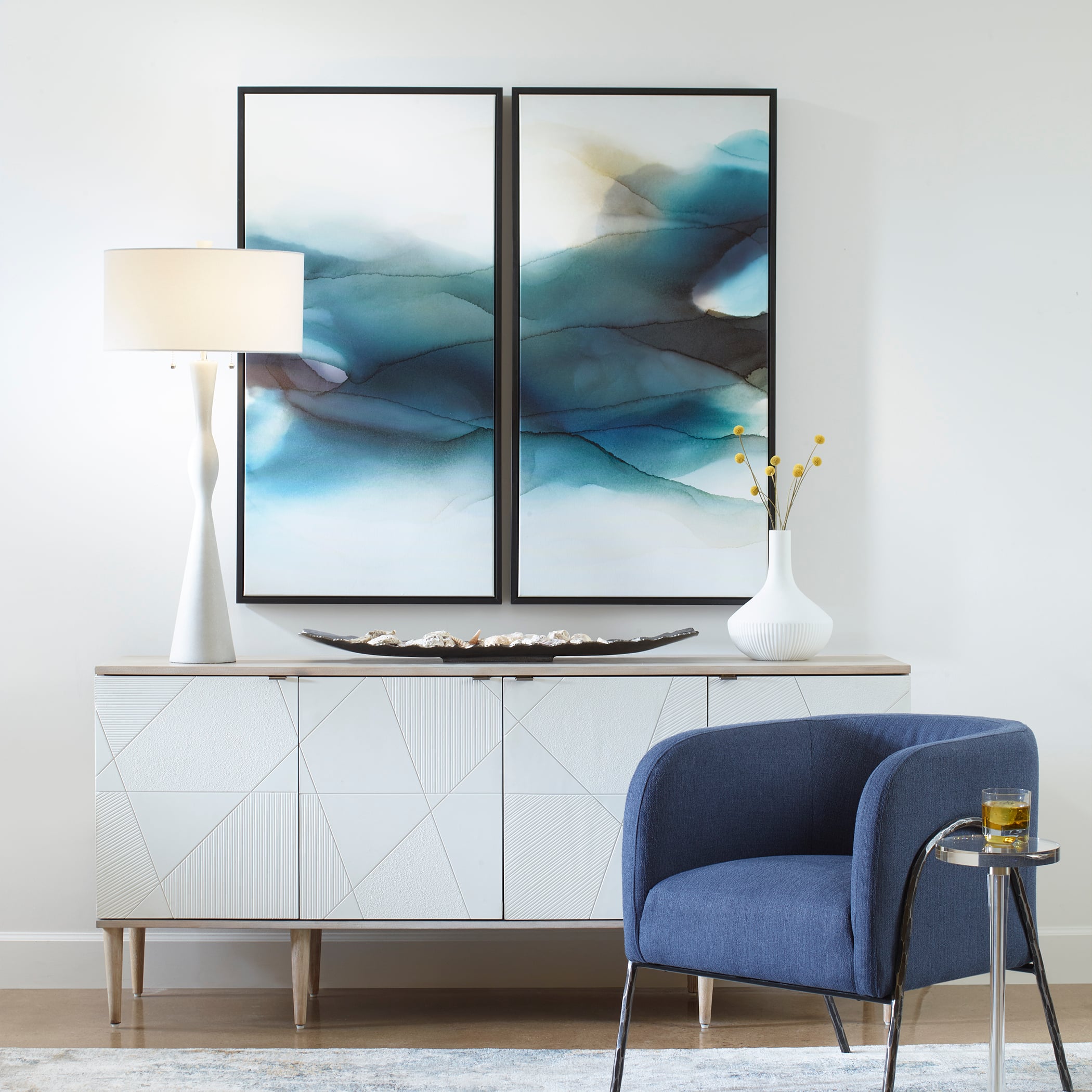 Uttermost September Desert September Desert Modern Watercolor Art Set/2