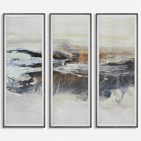 Graphite Horizon Framed Prints Set/3