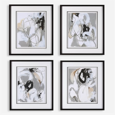 Tangled Threads Abstract Framed Prints S/4