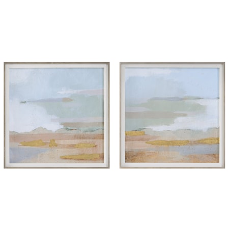 Abstract Coastline Framed Prints S/2