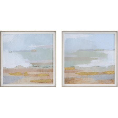 Abstract Coastline Framed Prints S/2