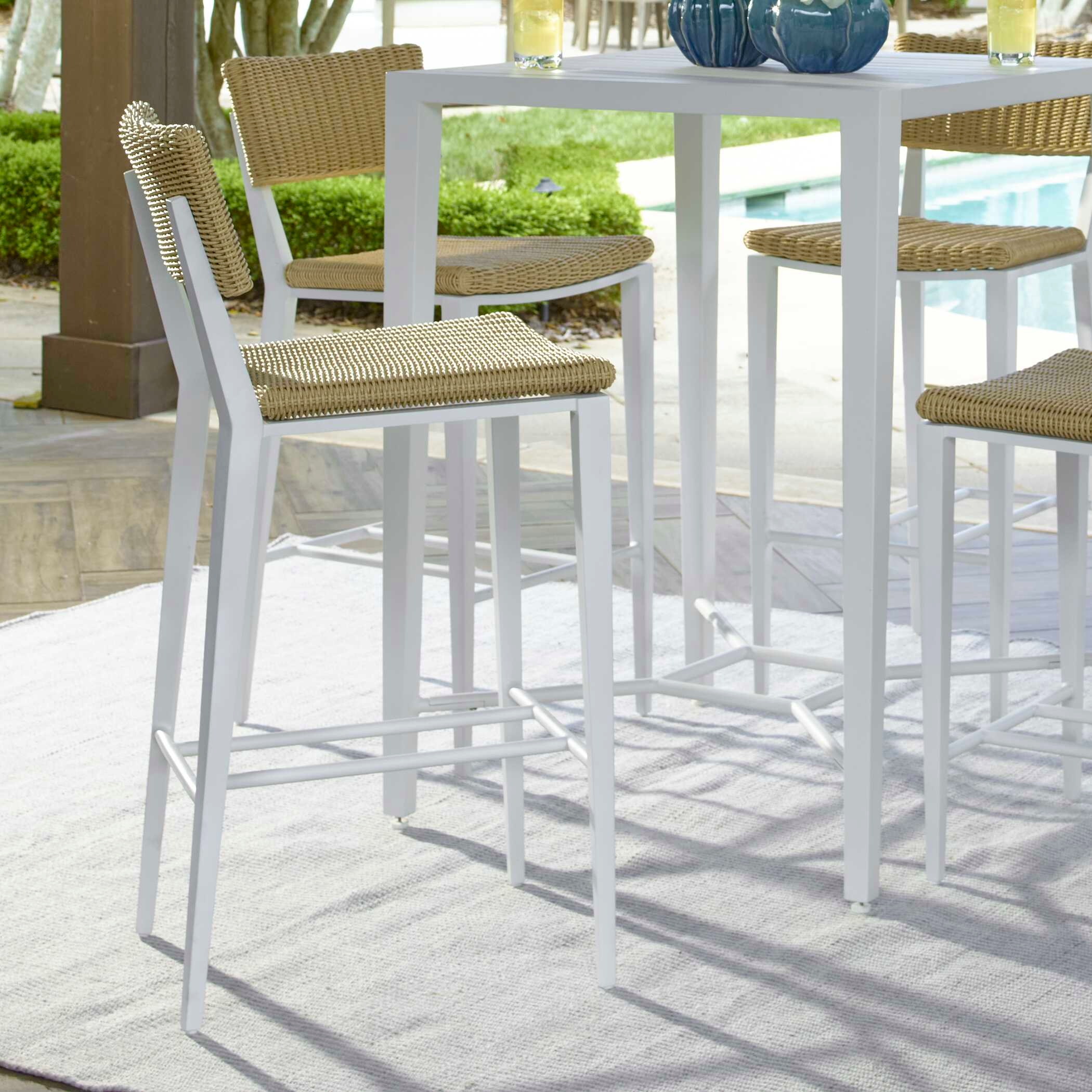 Calbas White Outdoor Bar Stool