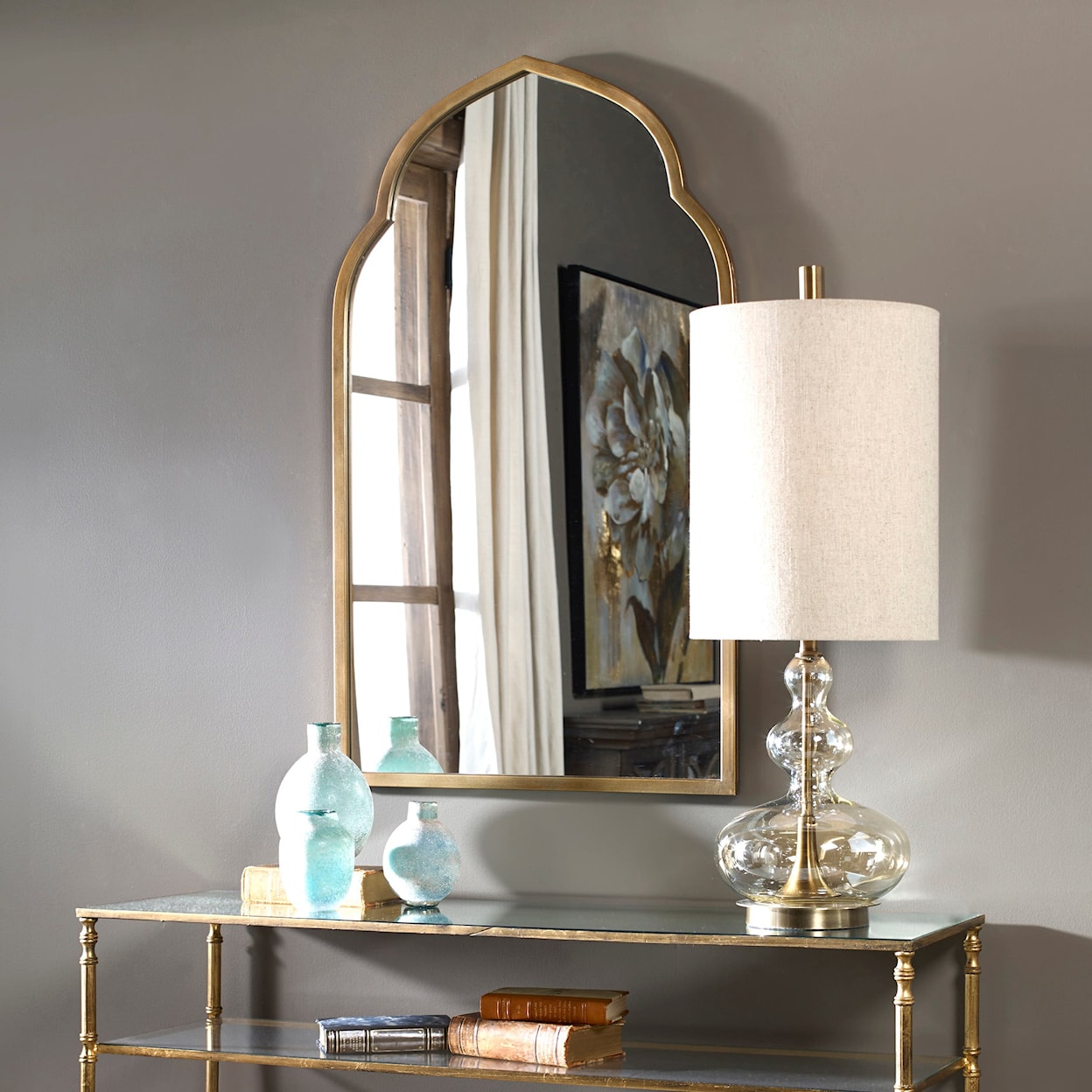 Uttermost Arched Mirror Kenitra Gold Arch Mirror