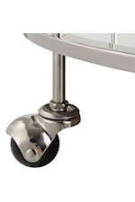 Uttermost Spritz Contemporary Chrome Bar Cart with Casters