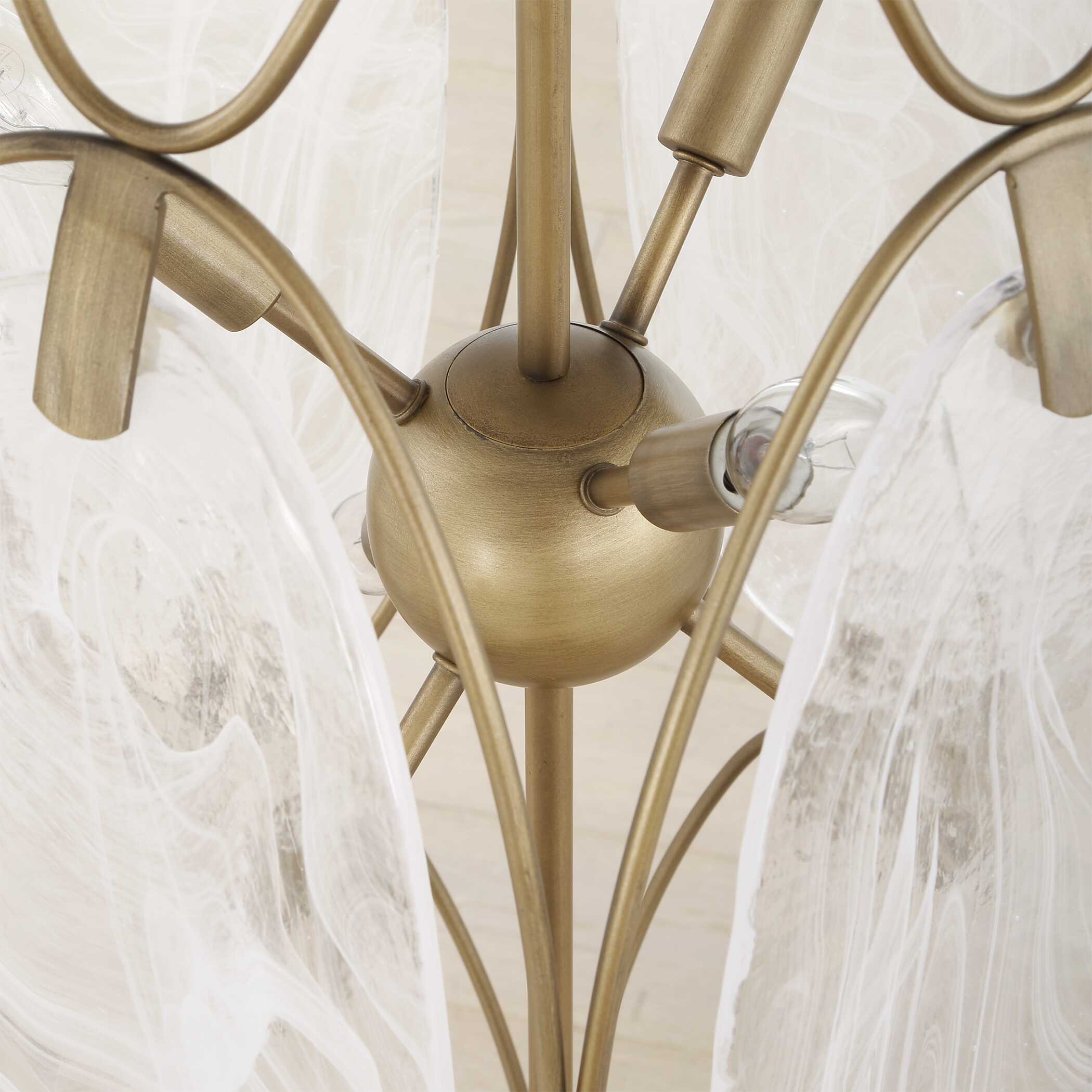 Uttermost Valencia Valencia 6 Light Glass Panel Pendant