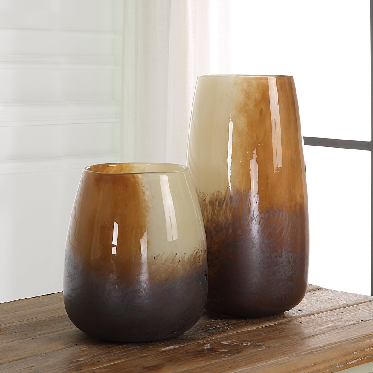 Uttermost Desert Wind Multicolored Glass Vases- Set of 2