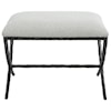 Uttermost Brisby Gray Fabric Bench with Iron Base