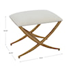 Uttermost Expedition White Fabric Bench with Rattan Wrapped Legs