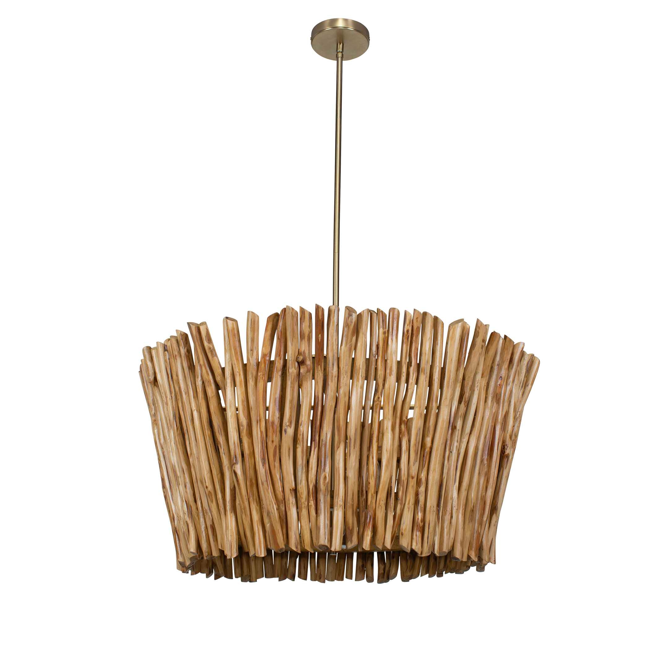 Uttermost Rhea Rhea 4 Light Wood Branch Chandelier