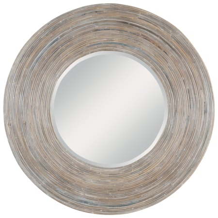 Vortex White Washed Round Mirror