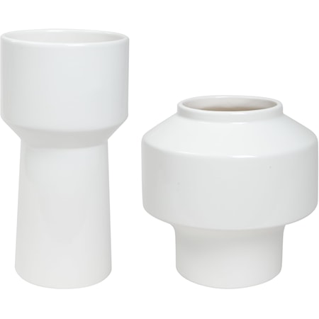 Illumina Abstract White Vases Set/2