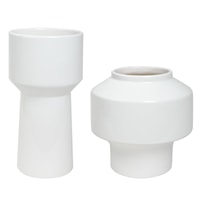 Illumina Abstract White Vases, Set/2