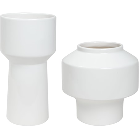 Illumina Abstract White Vases, Set/2