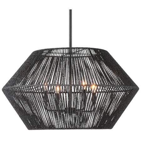 Suva 4 Light Black Rope Pendant
