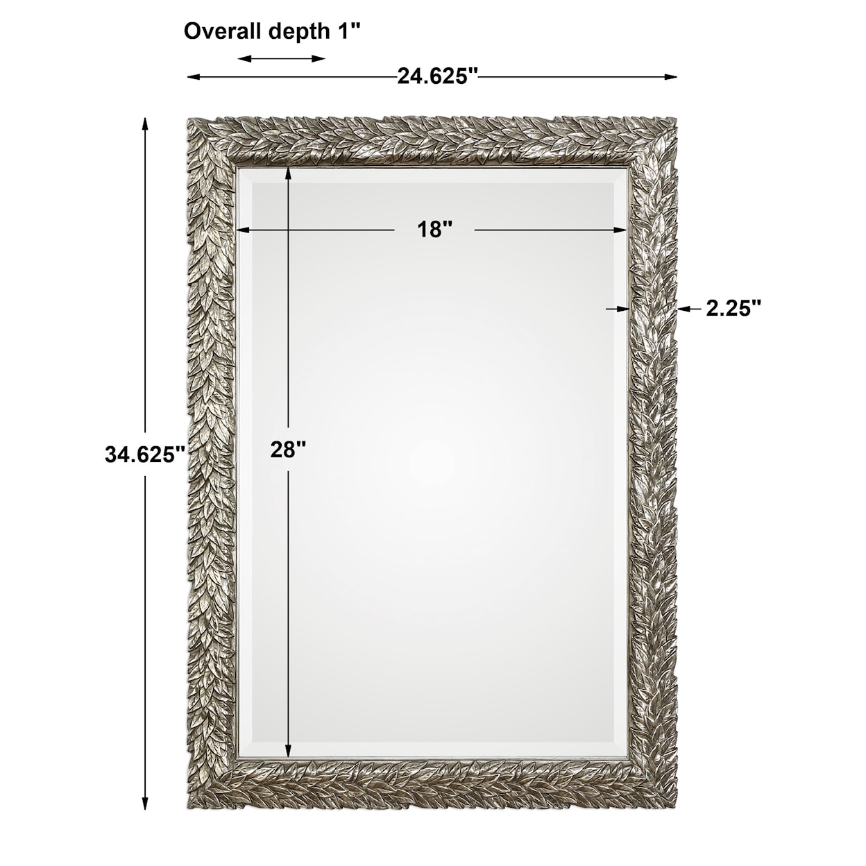 Uttermost Mirrors Evelina Silver Leaves Mirror