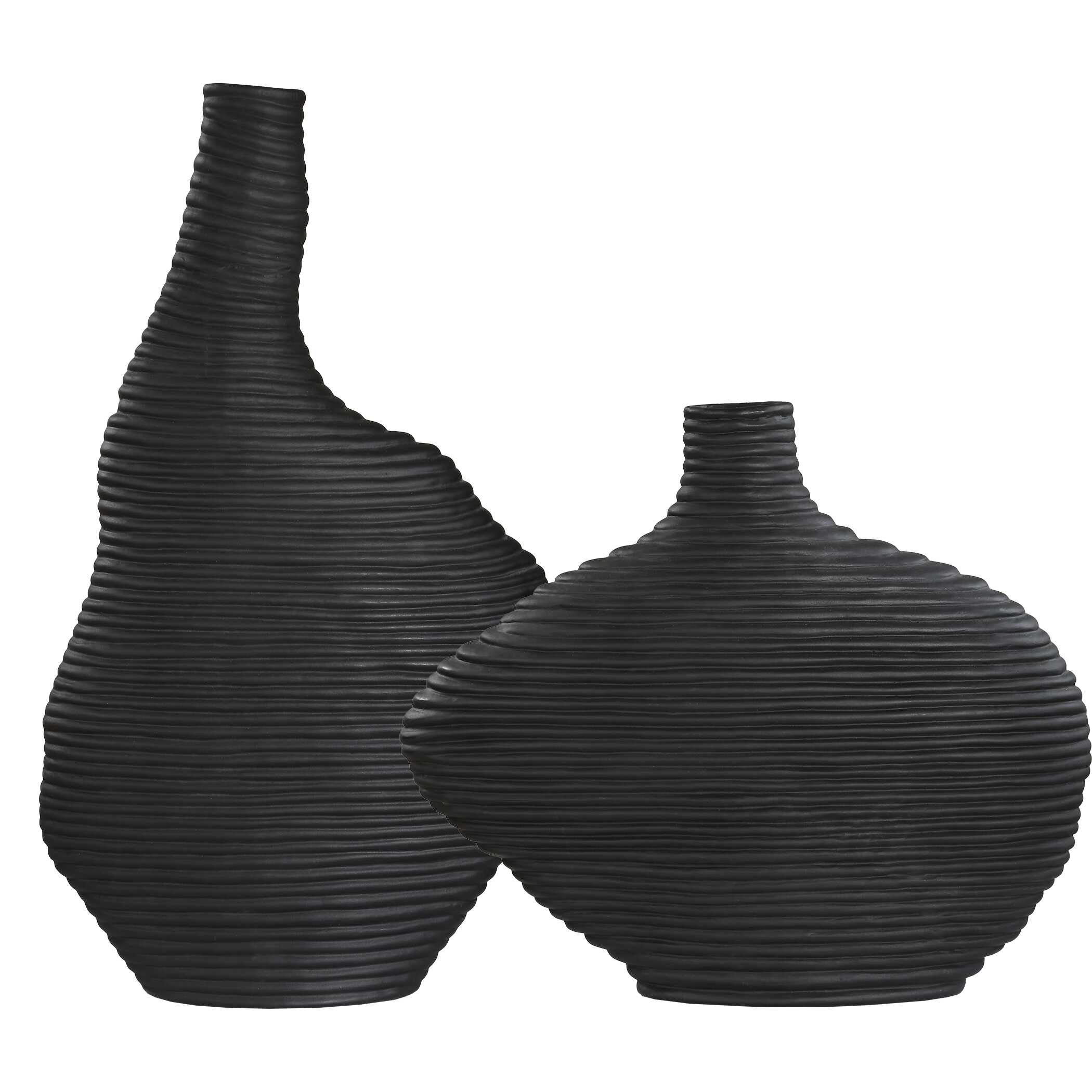 Duostacked Black Vases