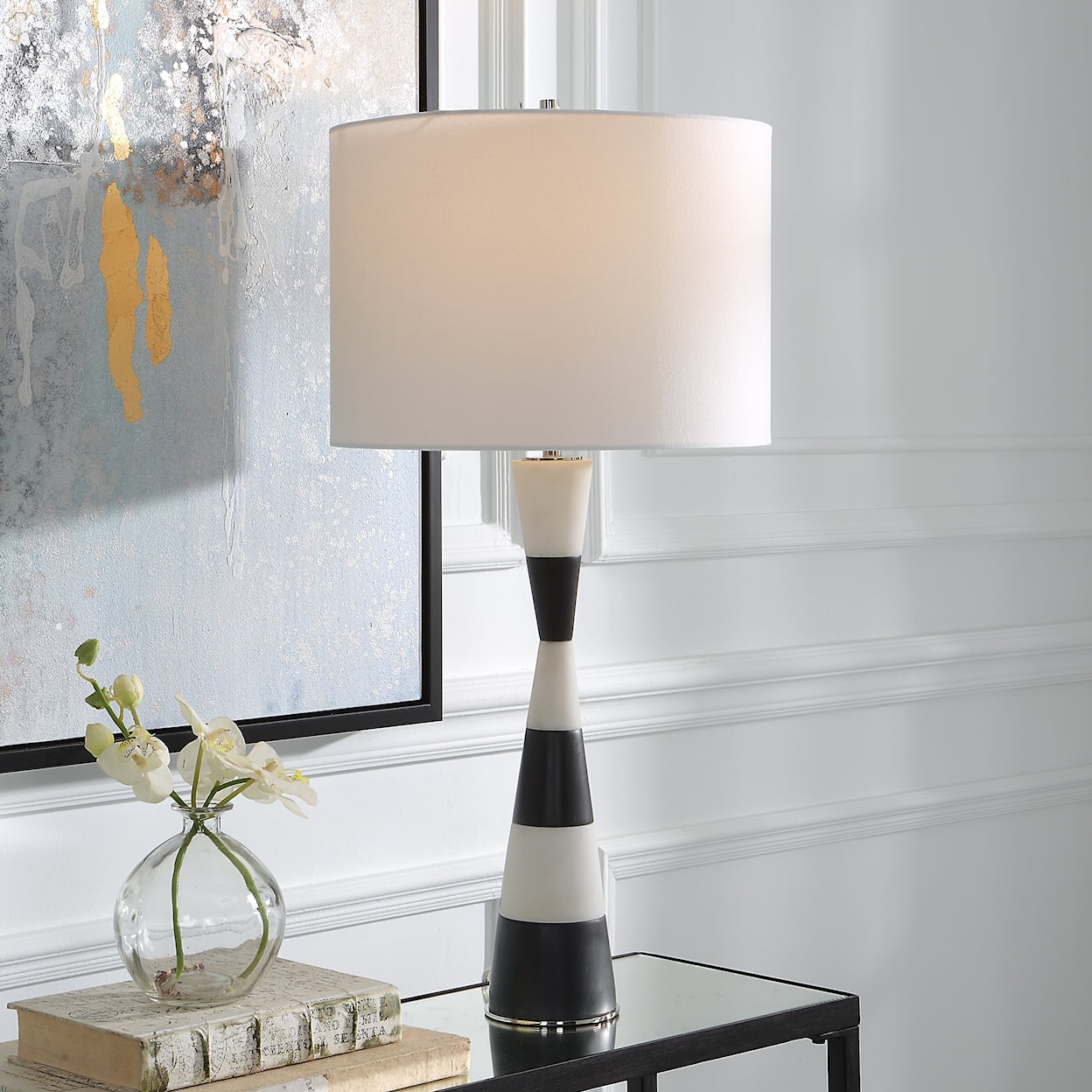 Uttermost Bandeau Bandeau Banded Stone Table Lamp