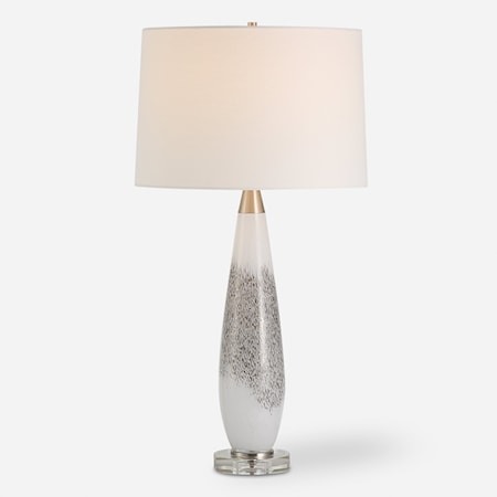 Quinn White & Silver Table Lamp