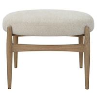 Contemporary Acrobat Upholstered Off-White Small Bench