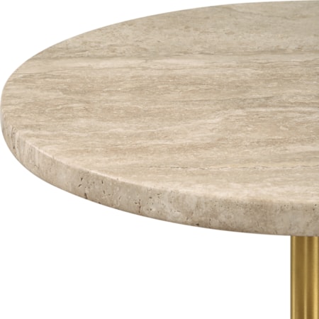 Malya Travertine Accent Table