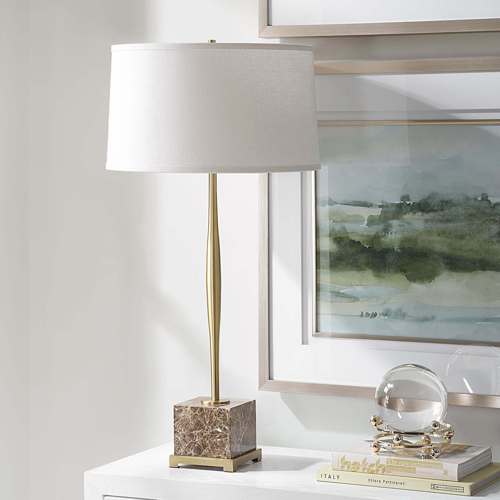 Uttermost Booker Booker Thin Brass Table Lamp