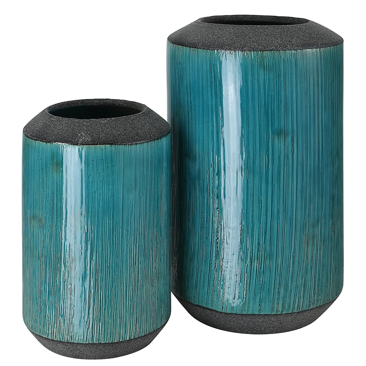 Uttermost Maui Maui Aqua Blue Vases S/2