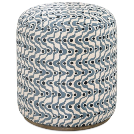 Cas Blue Fabric Ottoman
