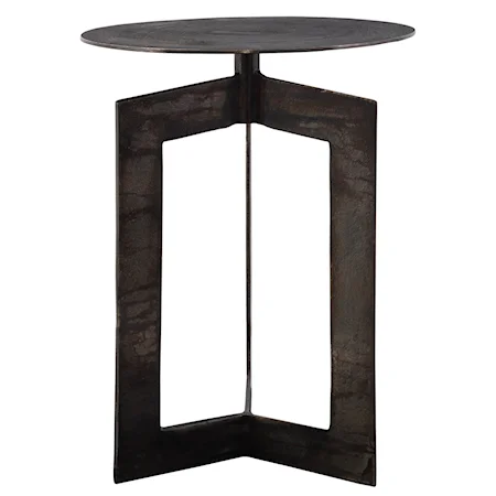 Deltoid Gunmetal Accent Table