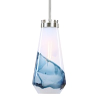 Windswept Blue & White 1 Light Mini Pendant