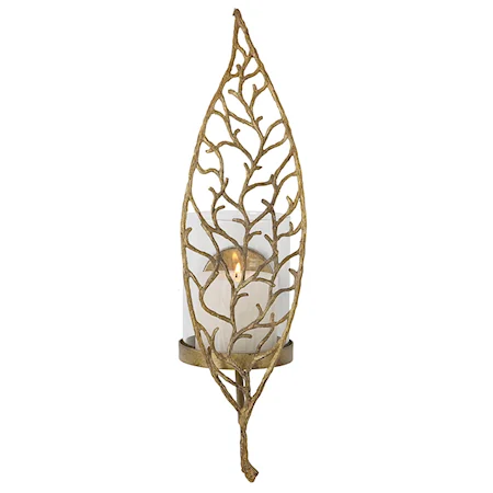 Aged Gold Candle Sconce