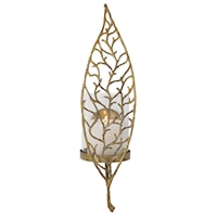 Contemporary Aged Gold Candle Sconce