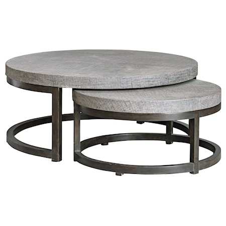 Aiyara Gray Nesting Tables, S/2