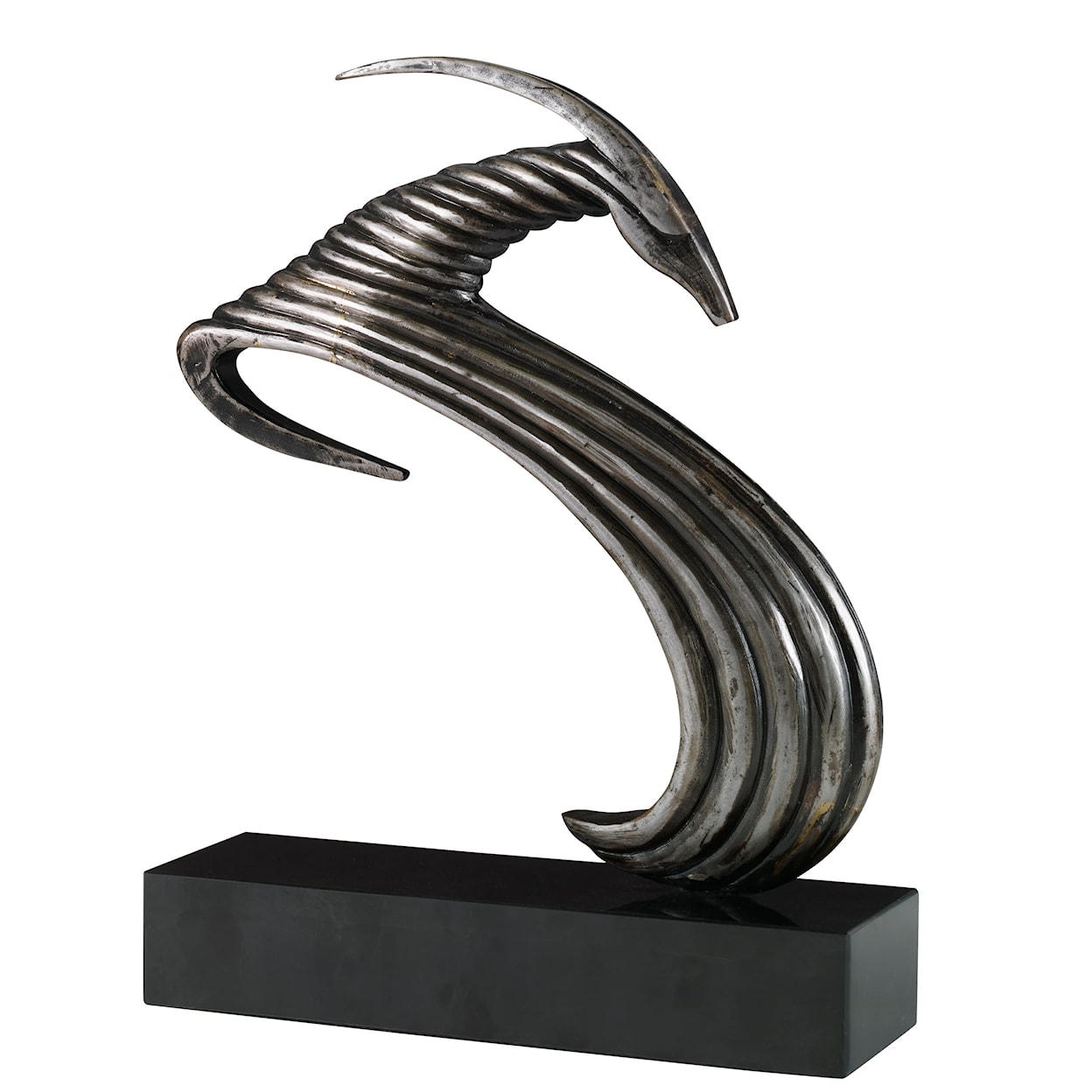 Uttermost Take The Lead Ram Sculpture with Black Marble Base