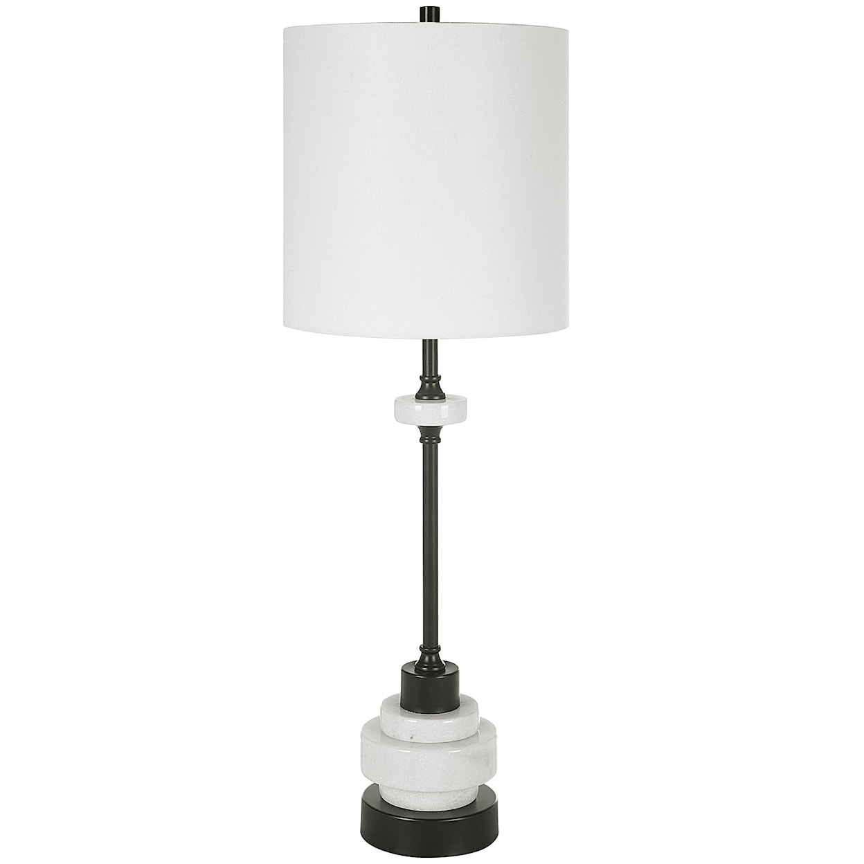 Uttermost Alliance Buffet Table Lamp with White Lamp Shade