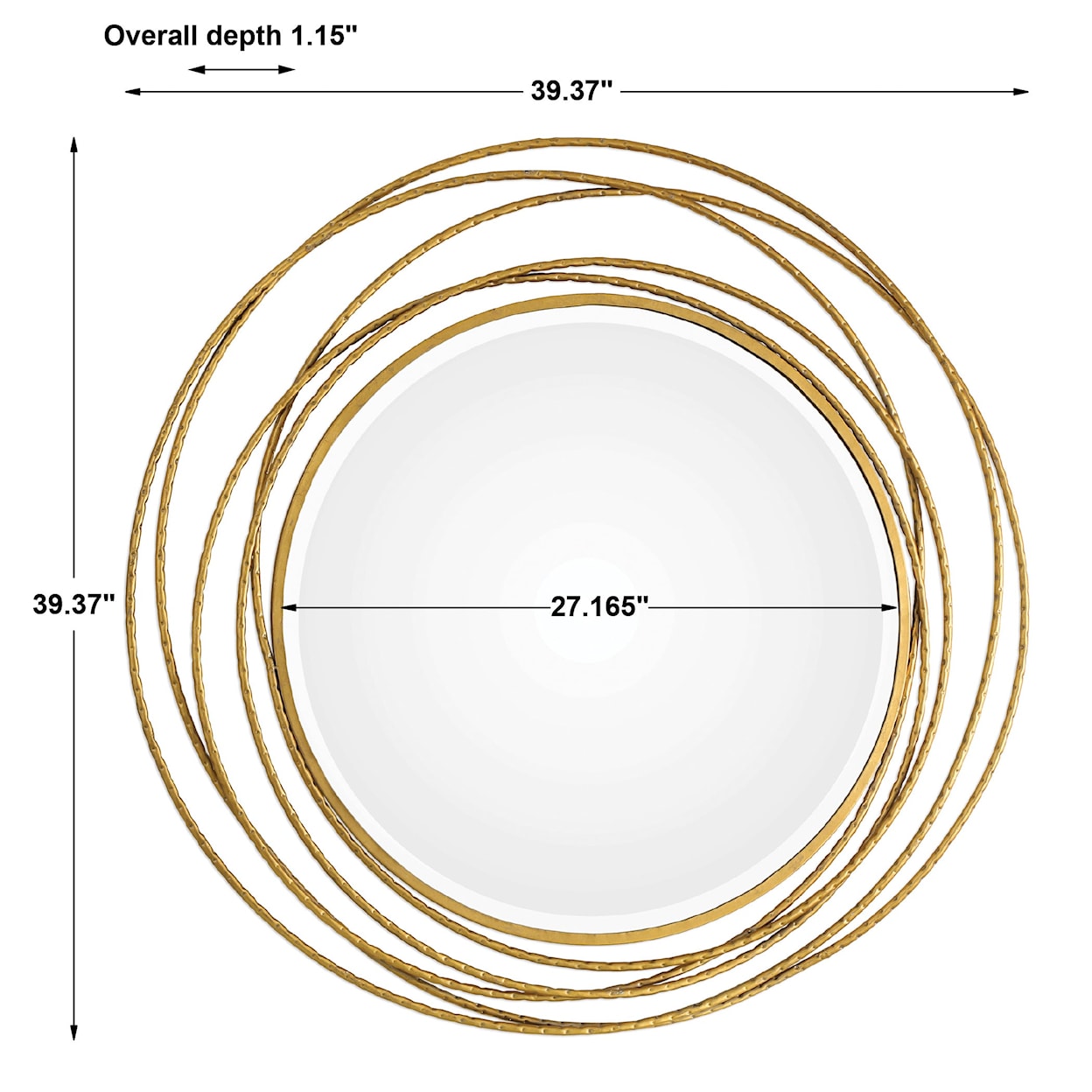 Uttermost Mirrors - Round Whirlwind Gold Round Mirror