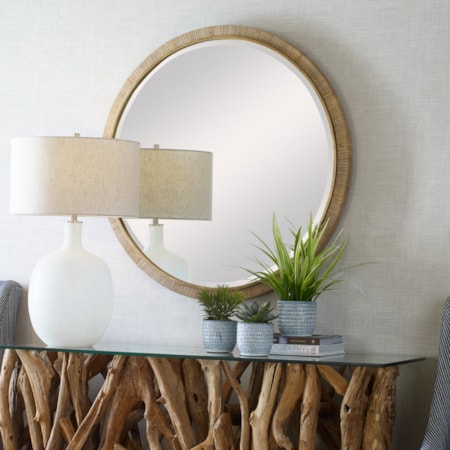 Paradise Round Rattan Mirror