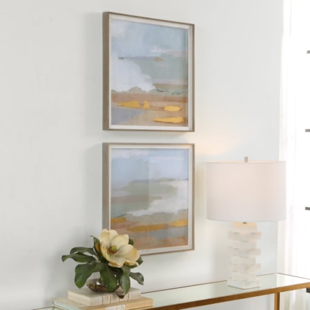 Abstract Coastline Framed Prints S/2