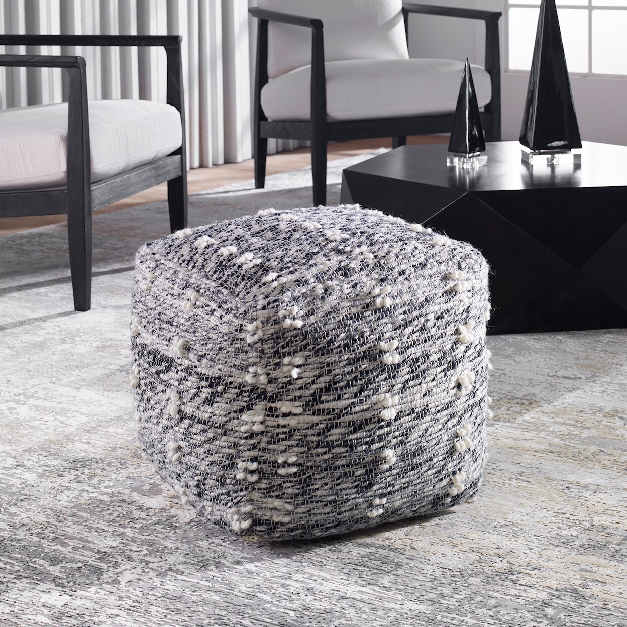 Uttermost Narol Narol Gray Pouf