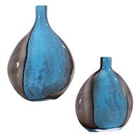 Adrie Art Glass Vases, Set of 2