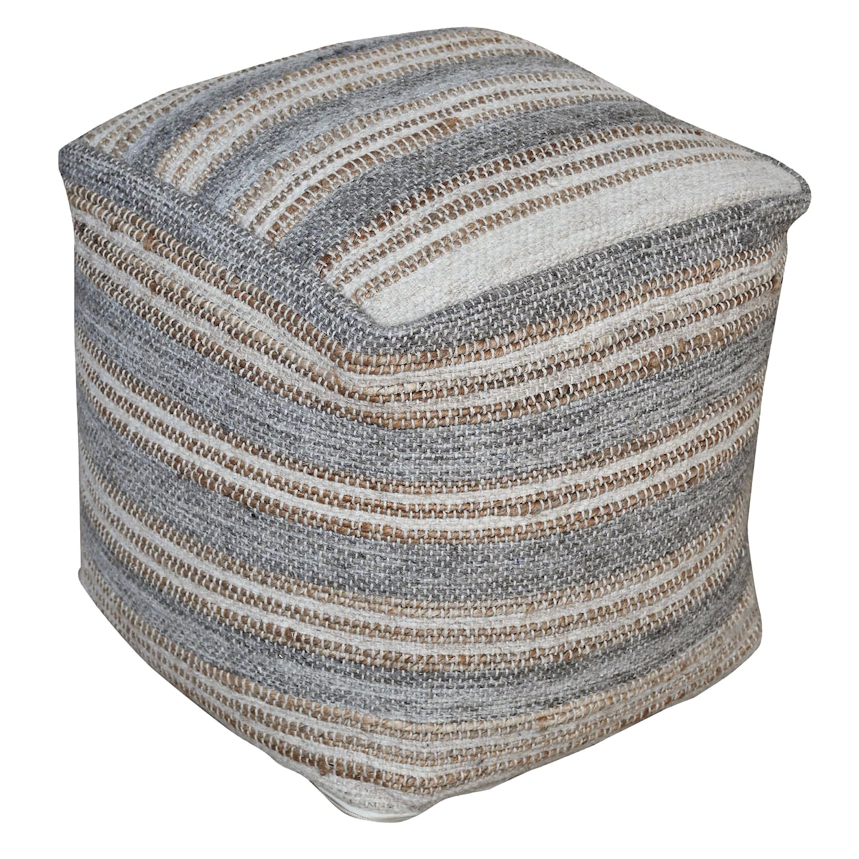 Uttermost Accent Furniture - Ottomans Mesick Handwoven Gray Pouf