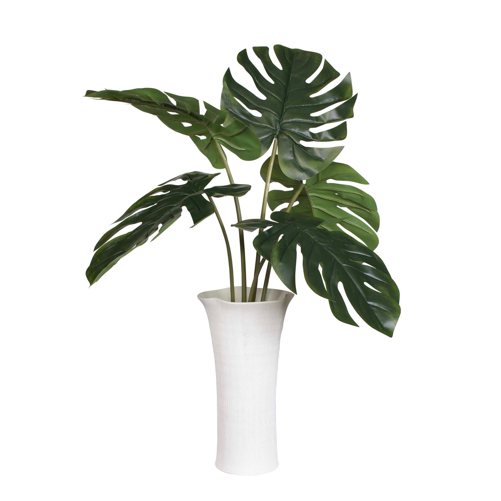 Muse Monstera White Vase Centerpiece