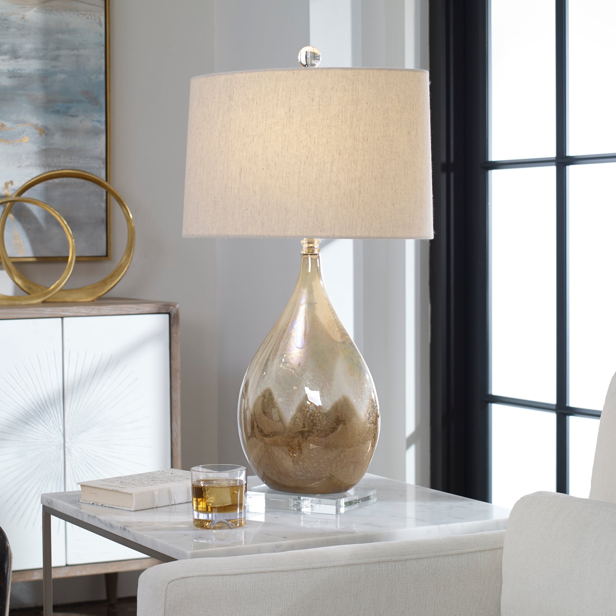 Uttermost Table Lamps Flavian Glazed Ceramic Lamp