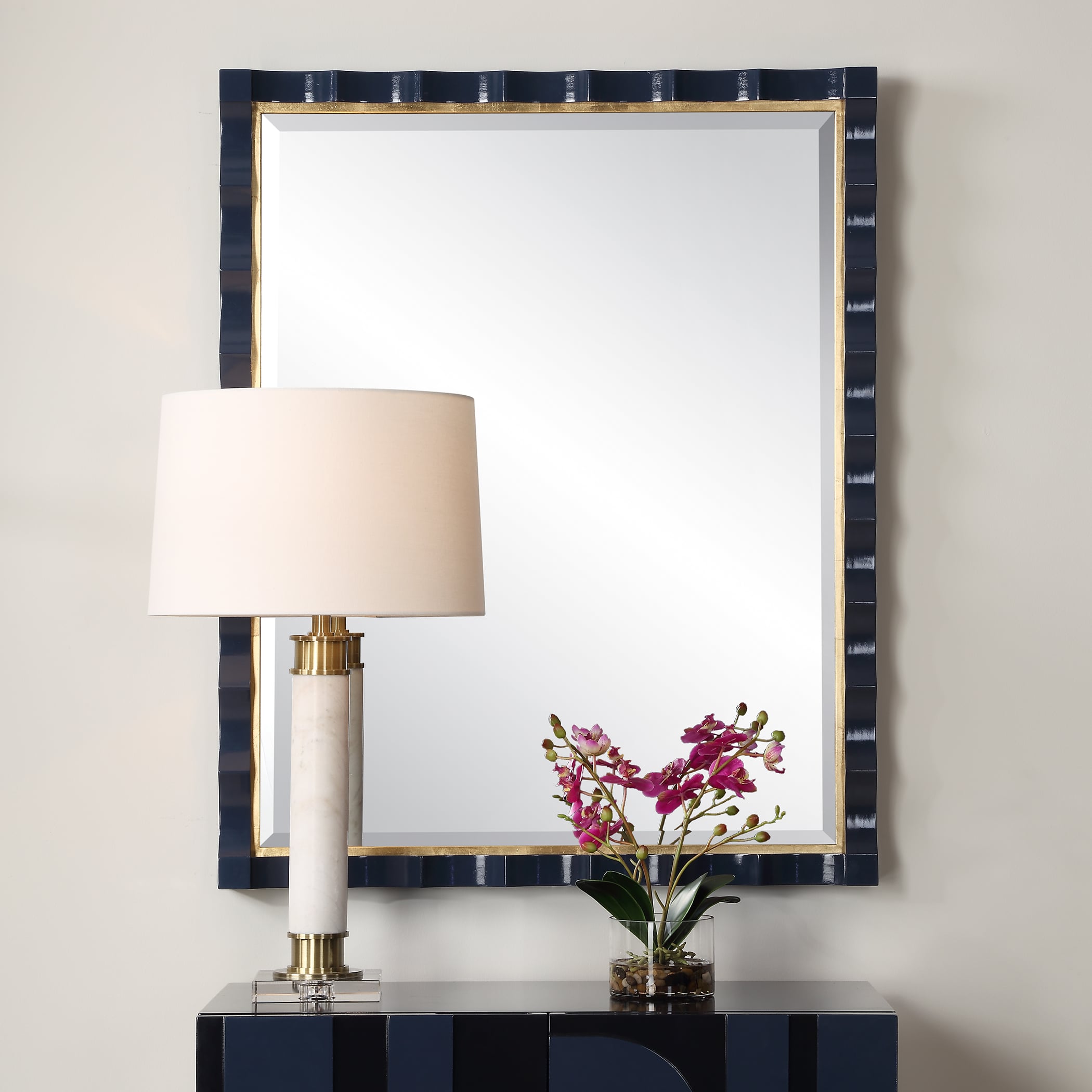 Uttermost Gulf Gulf Navy Blue Mirror