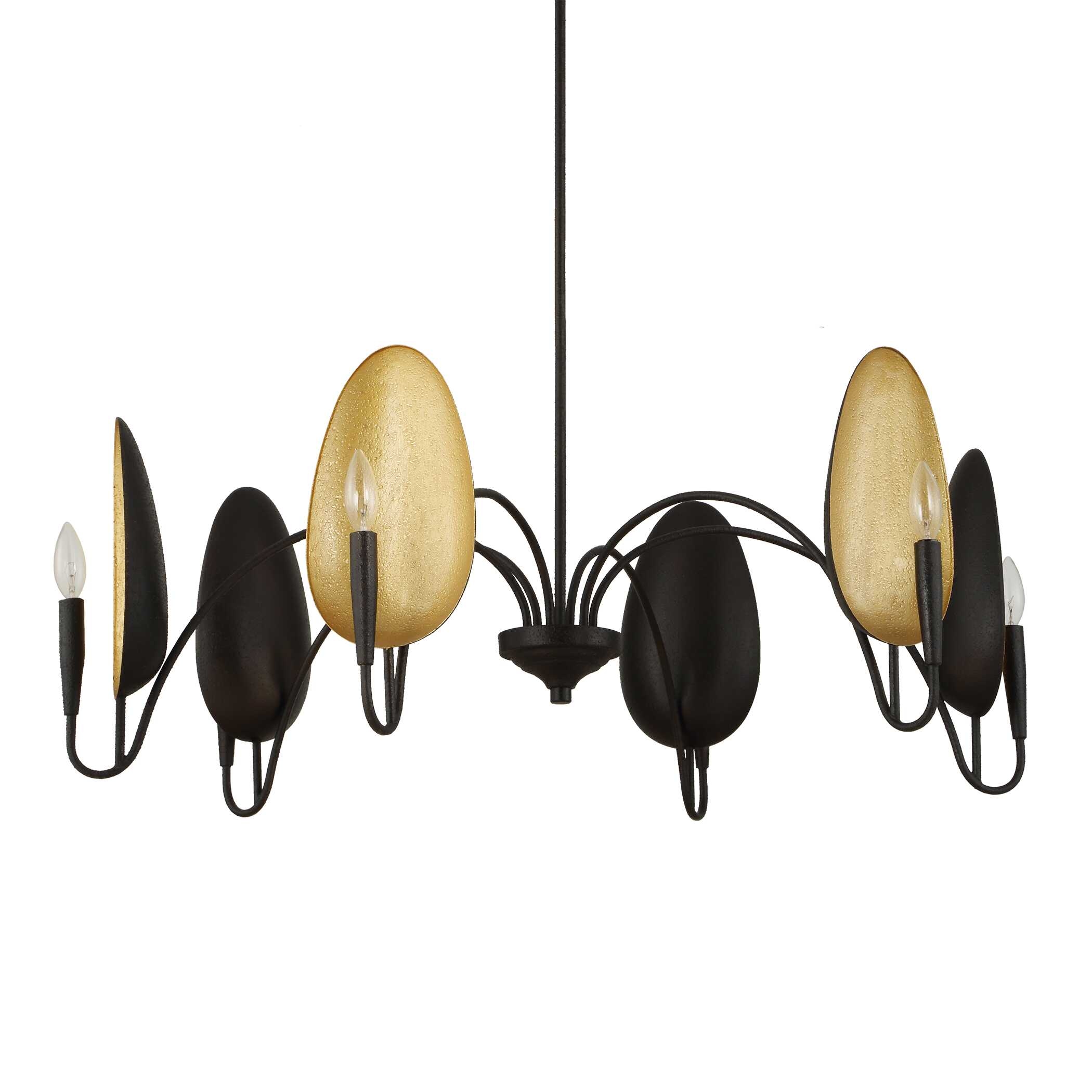 Uttermost Warwick Warwick 6 Light Matte Black Chandelier